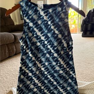 4/$20 NWT Wm’s Lands’ End Blue and White Tie-Dye Tankini Top Size. 2